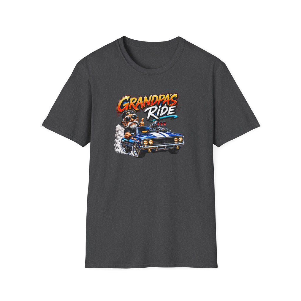 Grandpa's Ride T-Shirt — Vintage Muscle Car & Dog Graphic Gift