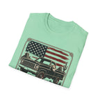 Made in America Truck T-Shirt — "Made in America. Built for the Land." Patriotic Vintage Pickup Tee