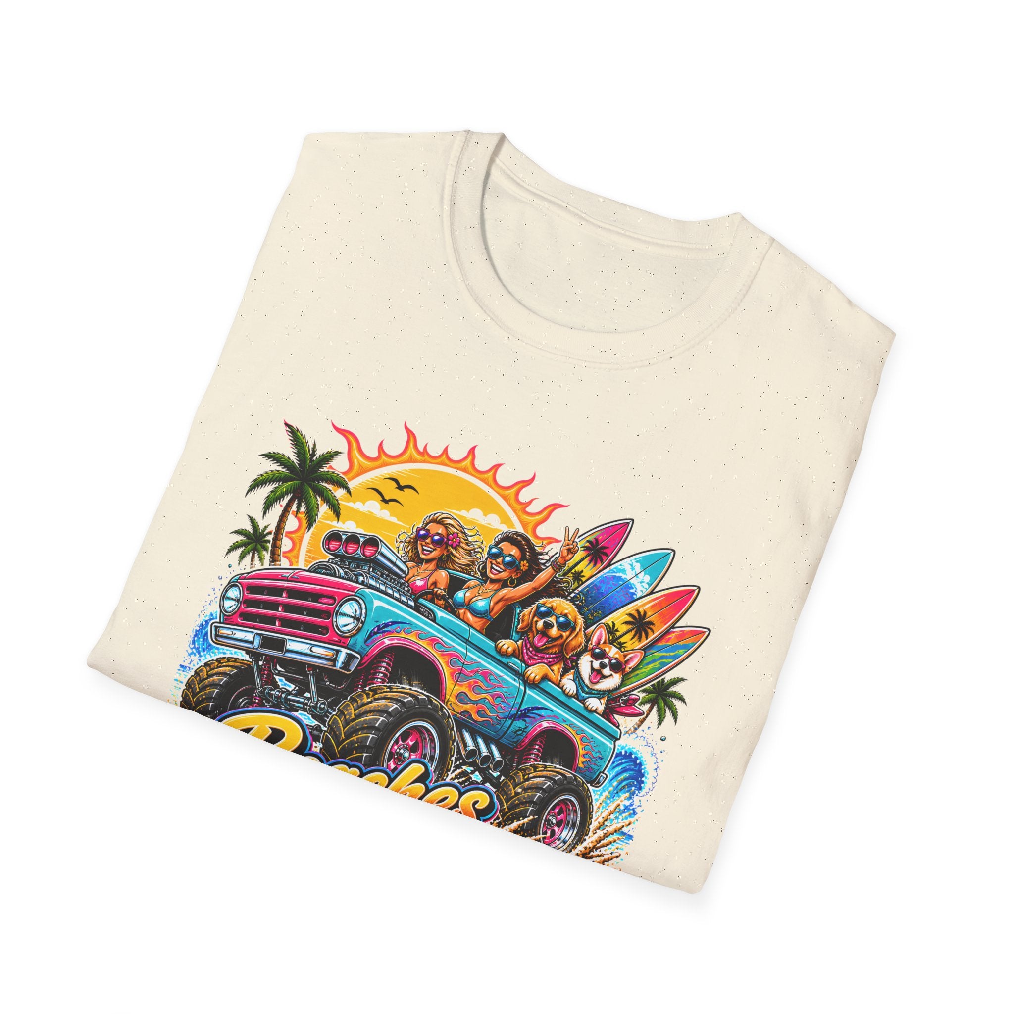 Beaches Do Be Crazy T-Shirt — Retro Surf Road Trip Tee