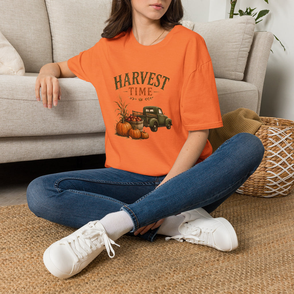 Harvest Time T-Shirt — Vintage Truck, Pumpkins & Fall Farm Design