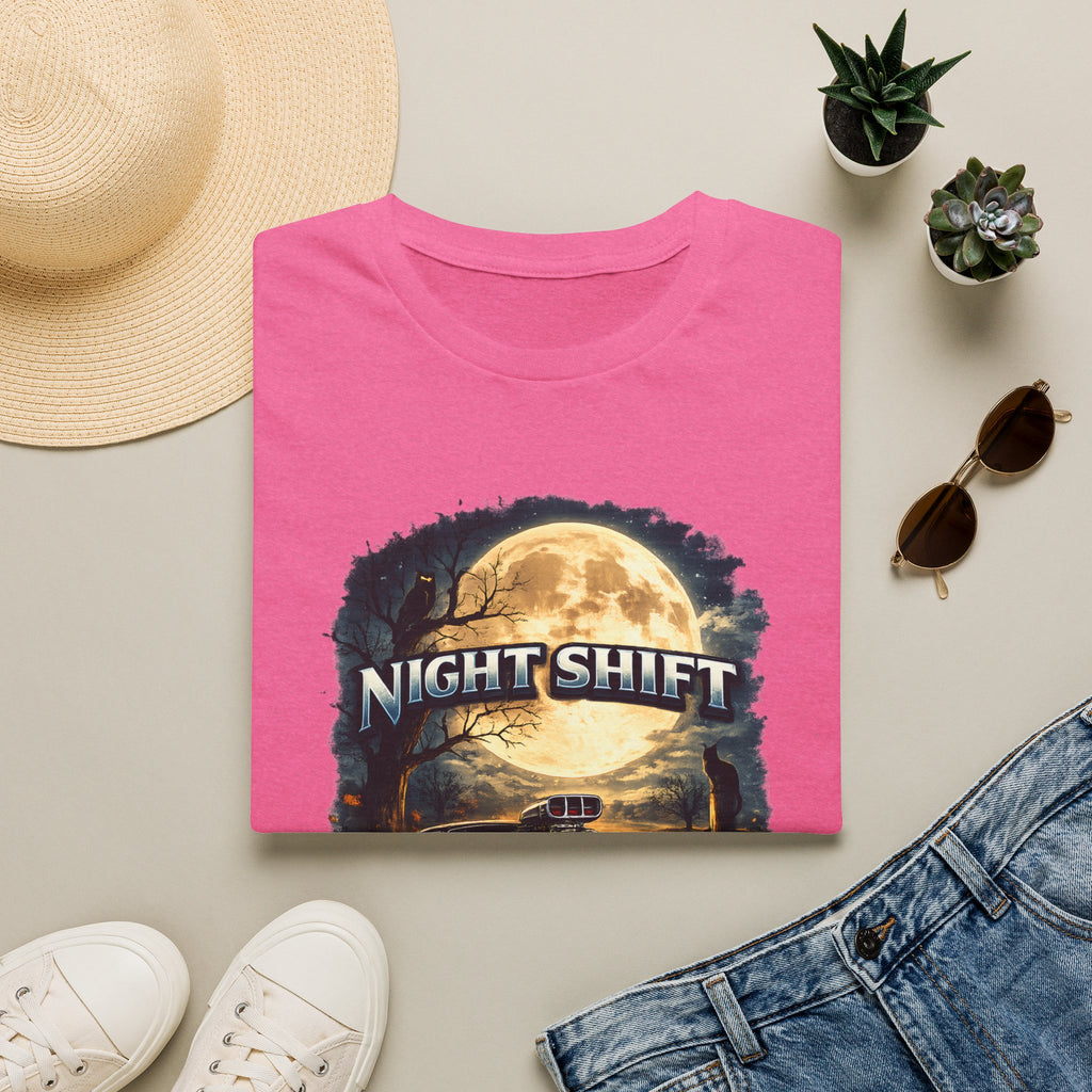 Night Shift T-Shirt — Vintage Full Moon Trucking Tee for Night Drivers