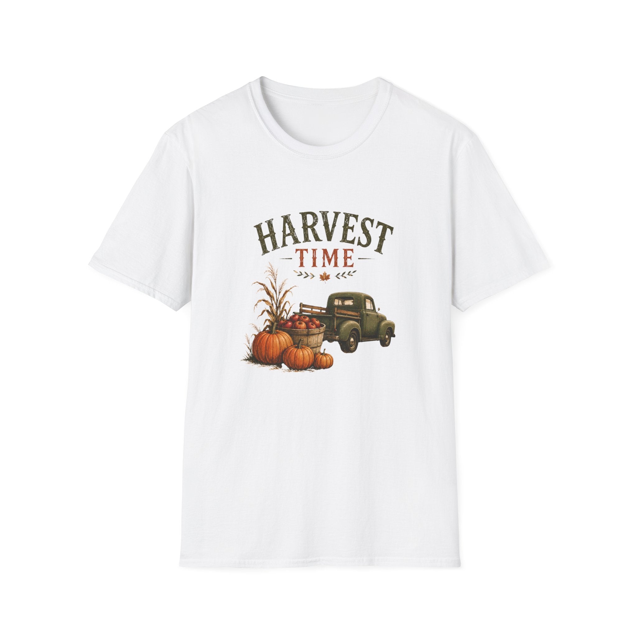 Harvest Time T-Shirt — Vintage Truck, Pumpkins & Fall Farm Design