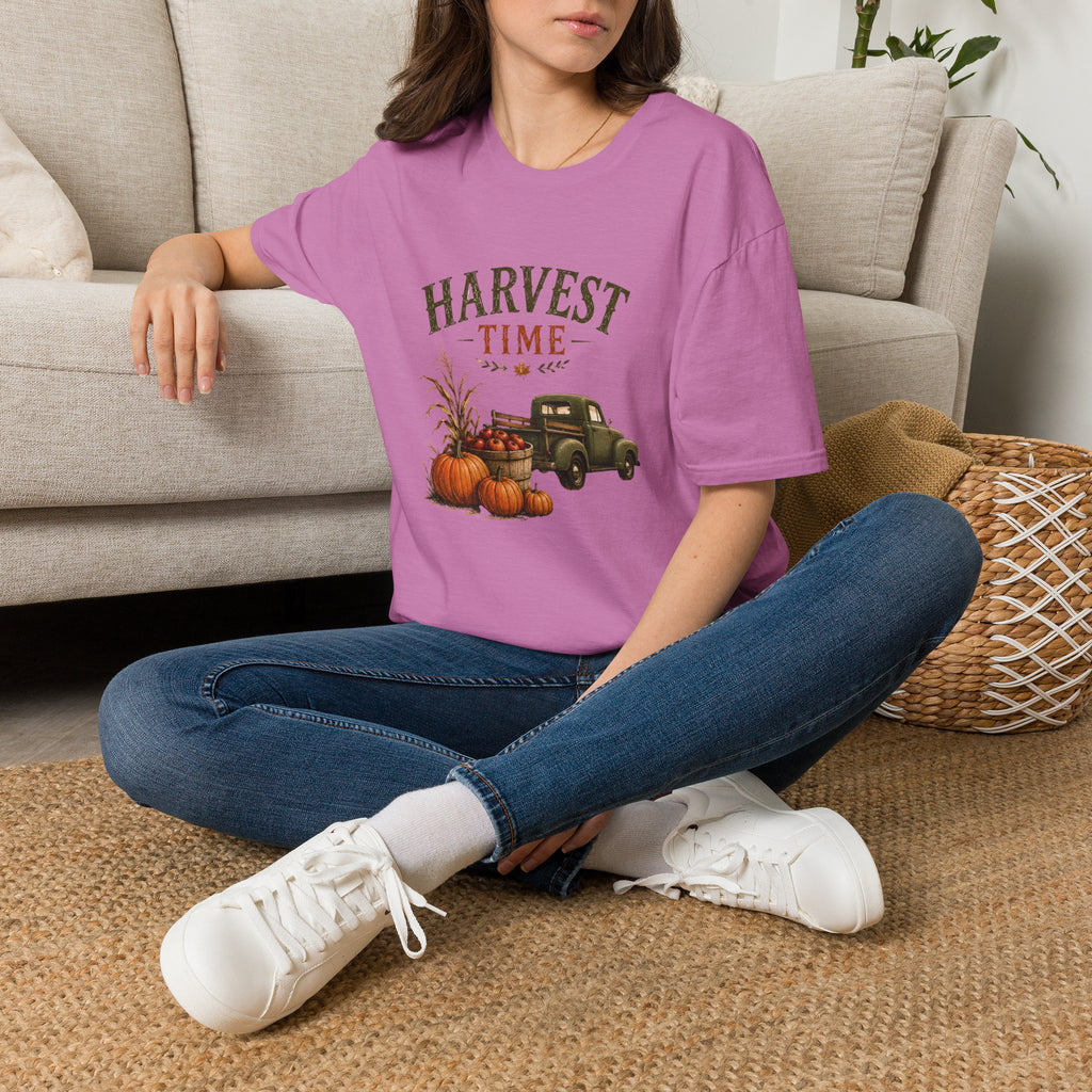 Harvest Time T-Shirt — Vintage Truck, Pumpkins & Fall Farm Design