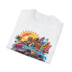Surfer Girls Rock T-Shirt — Retro Beach Skull Surfboard Tee