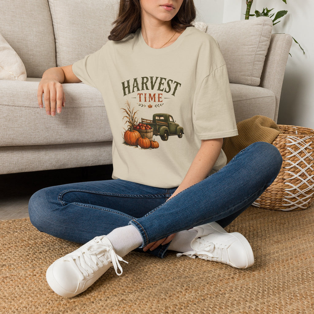 Harvest Time T-Shirt — Vintage Truck, Pumpkins & Fall Farm Design