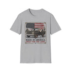 Made in America Truck T-Shirt — "Made in America. Built for the Land." Patriotic Vintage Pickup Tee