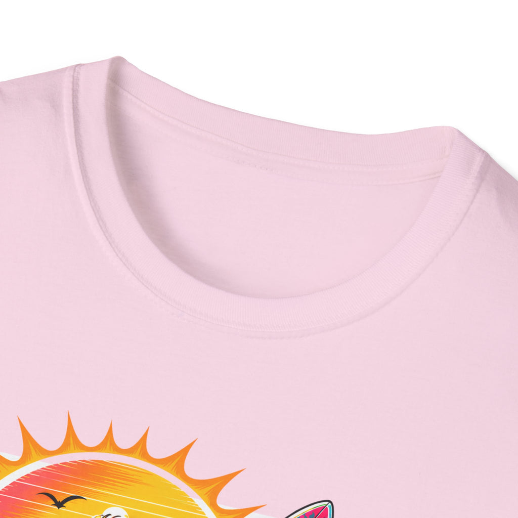 Surfer Girls Rock T-Shirt — Retro Beach Skull Surfboard Tee