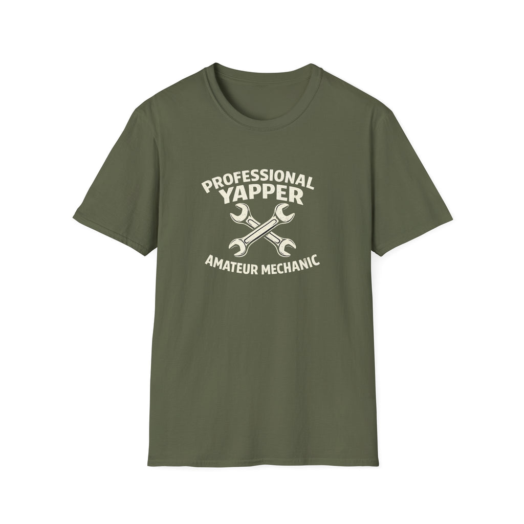Professional Yapper T-Shirt — “Professional Yapper Amateur Mechanic” Funny Mechanic Tee