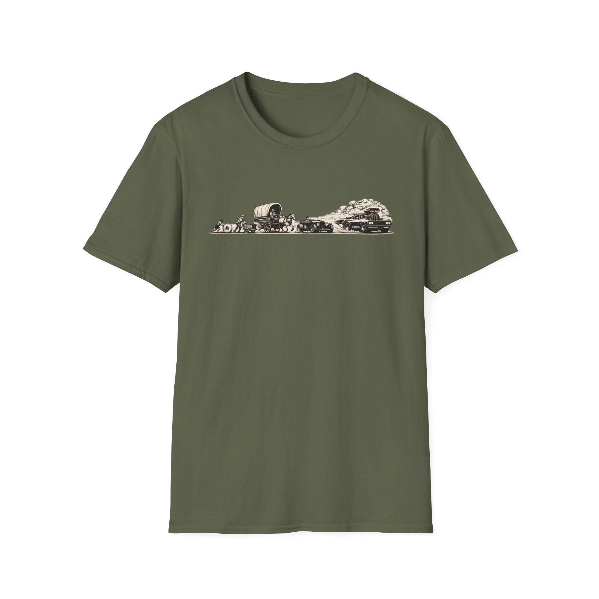 Desert Caravan Tee — Vintage Camel & Wagon Silhouette Travel T-Shirt
