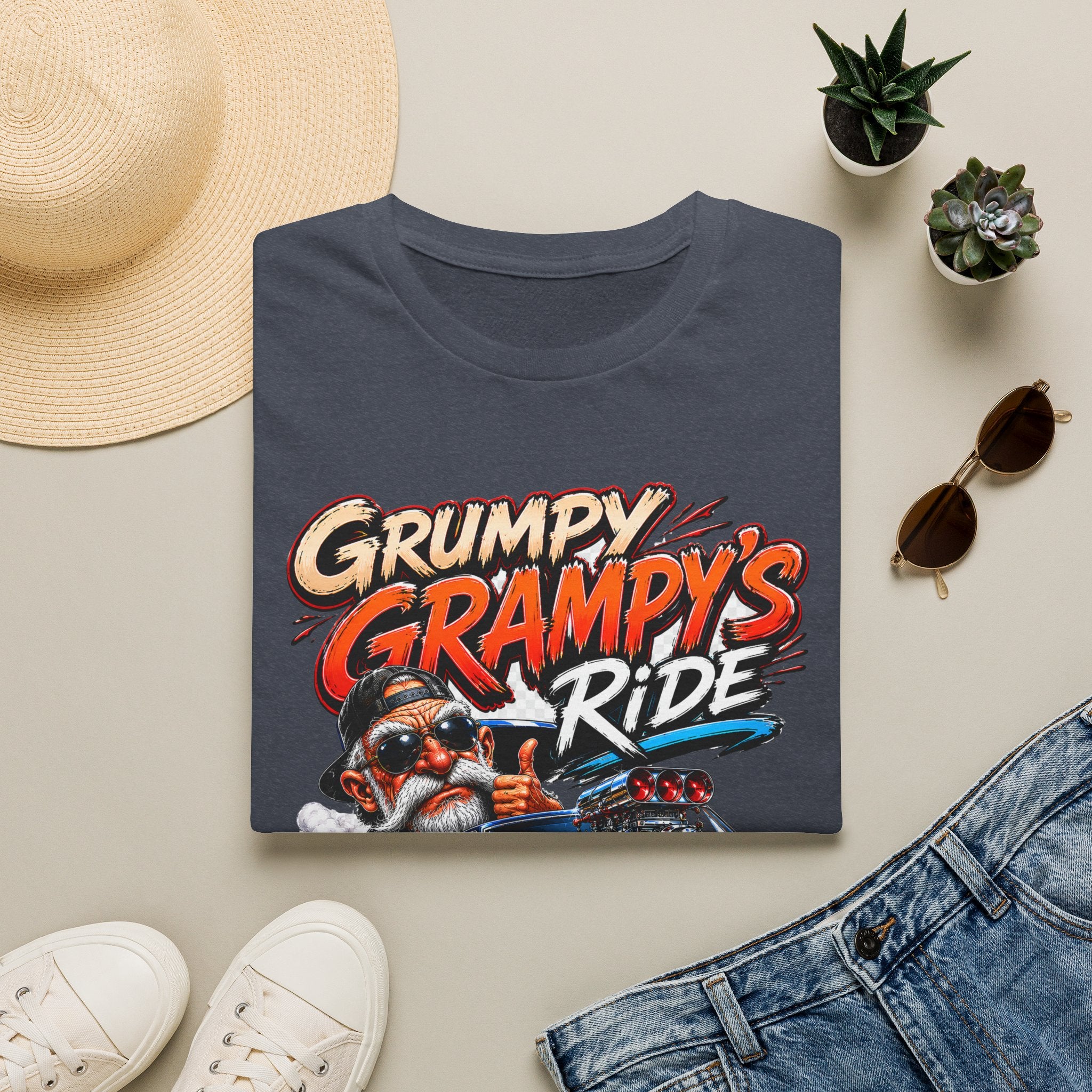 Grumpy Grampy’s Ride T-Shirt — Retro Grandpa Car Racing Tee