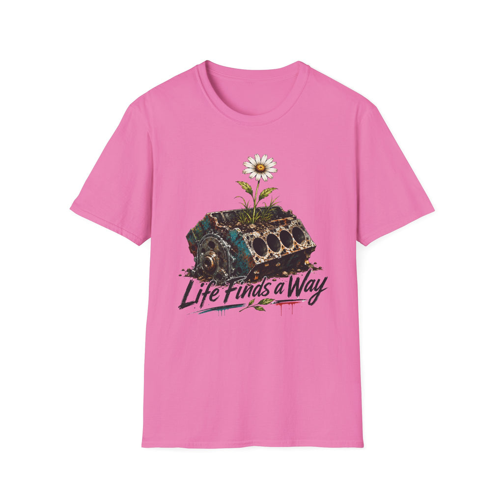 T-Shirt — 'Life Finds a Way' Daisy Rising from Rust Graphic Tee
