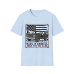 Made in America Truck T-Shirt — "Made in America. Built for the Land." Patriotic Vintage Pickup Tee