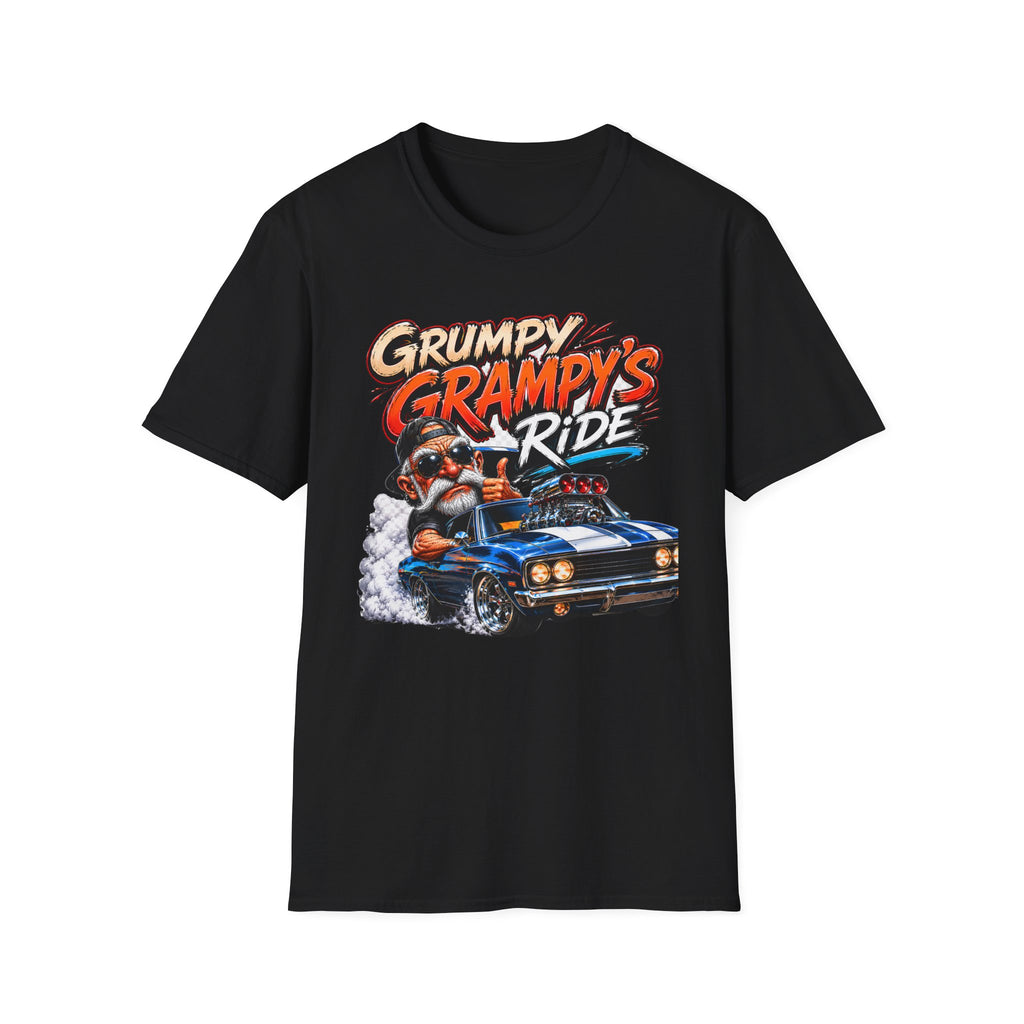 Grumpy Grampy’s Ride T-Shirt — Retro Grandpa Car Racing Tee