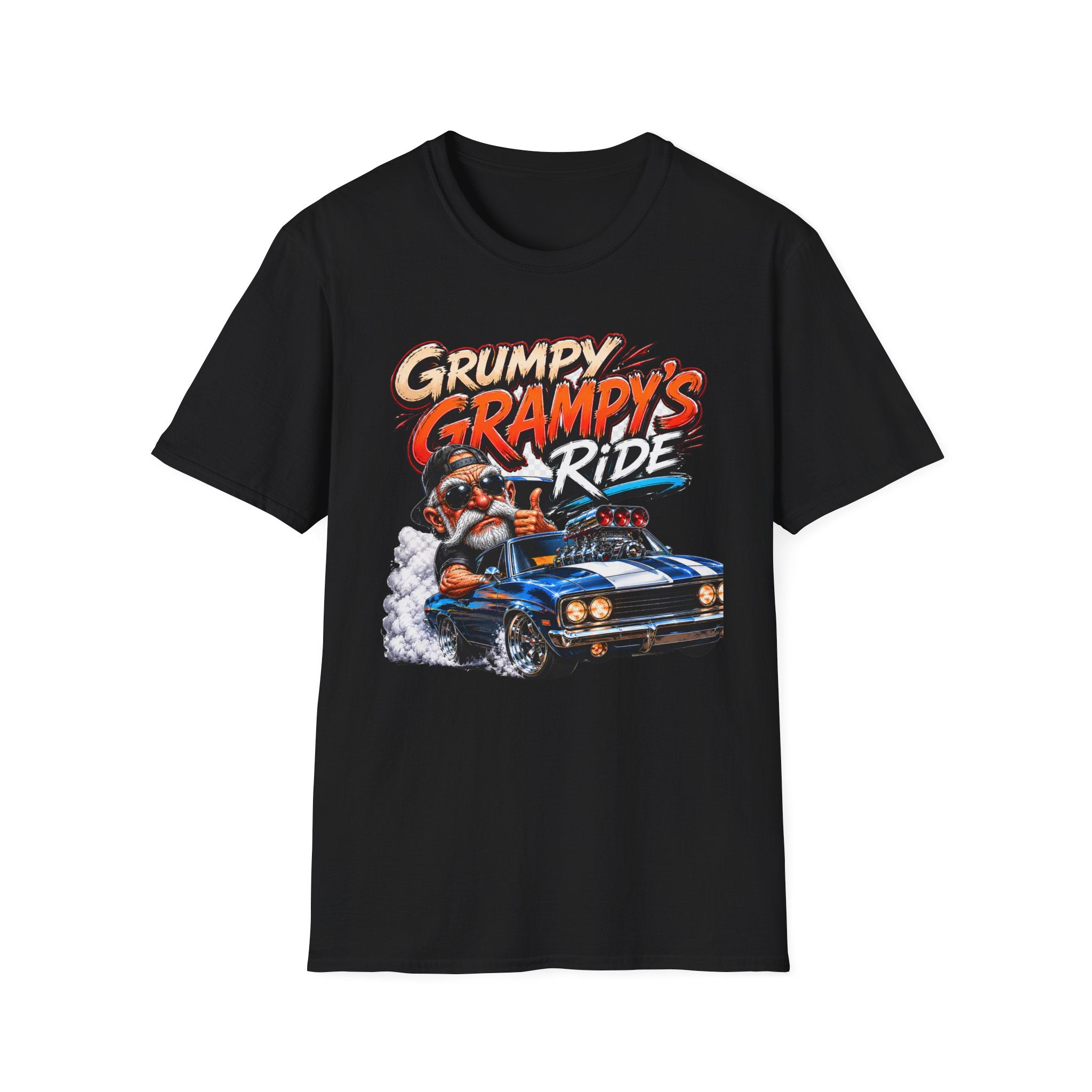 Grumpy Grampy’s Ride T-Shirt — Retro Grandpa Car Racing Tee
