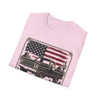 Made in America Truck T-Shirt — "Made in America. Built for the Land." Patriotic Vintage Pickup Tee