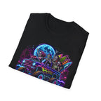 Bone Rattling Surf Tribe T-Shirt — Neon Skull Surf Van Graphic Tee
