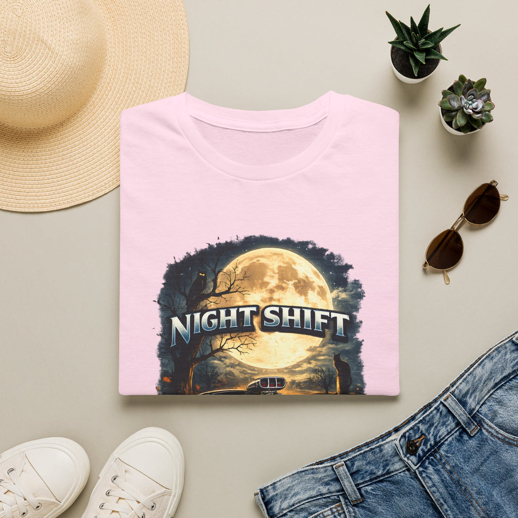 Night Shift T-Shirt — Vintage Full Moon Trucking Tee for Night Drivers