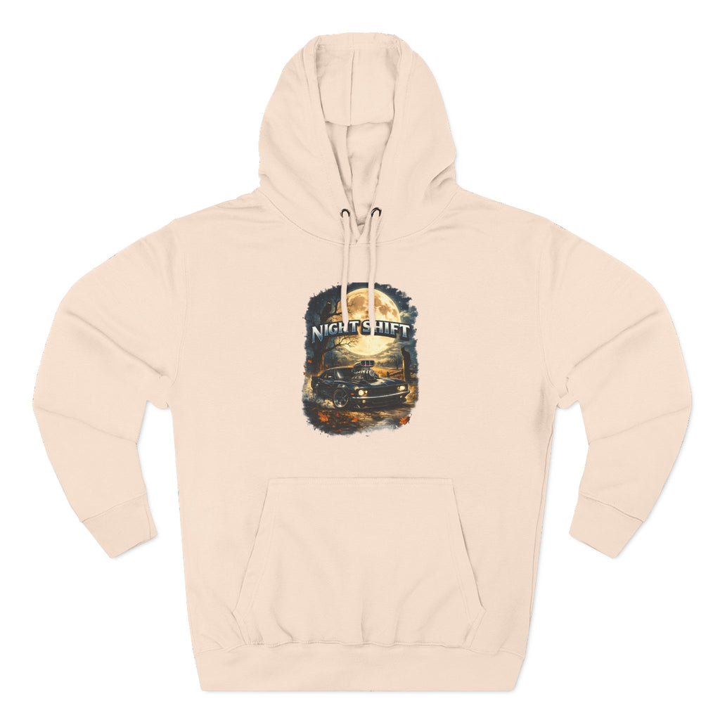 Night Drive Graphic Hoodie — 'Night Shift' Vintage Car Fleece Pullover