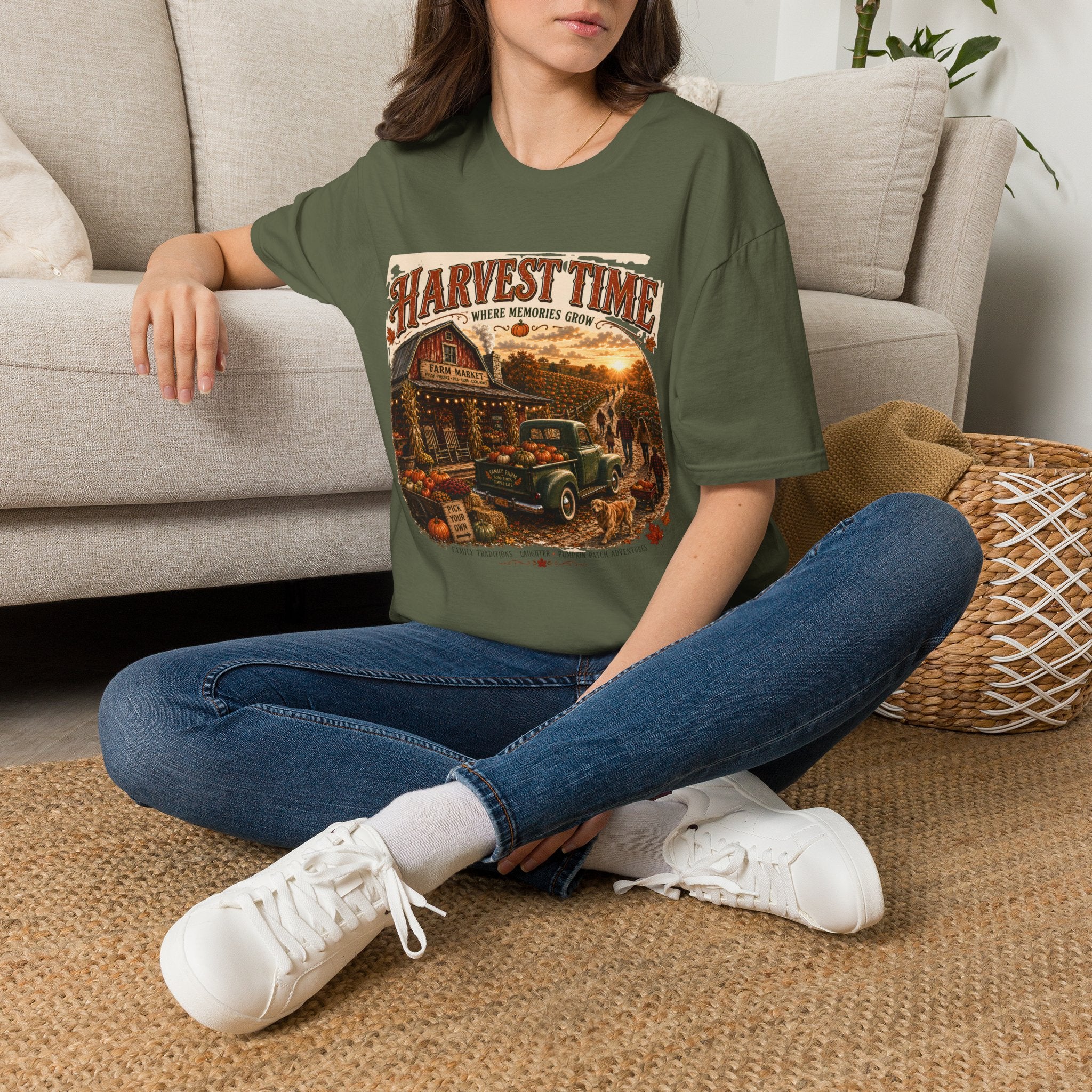 Harvest Time T-Shirt — Vintage Farm Market Fall Tee