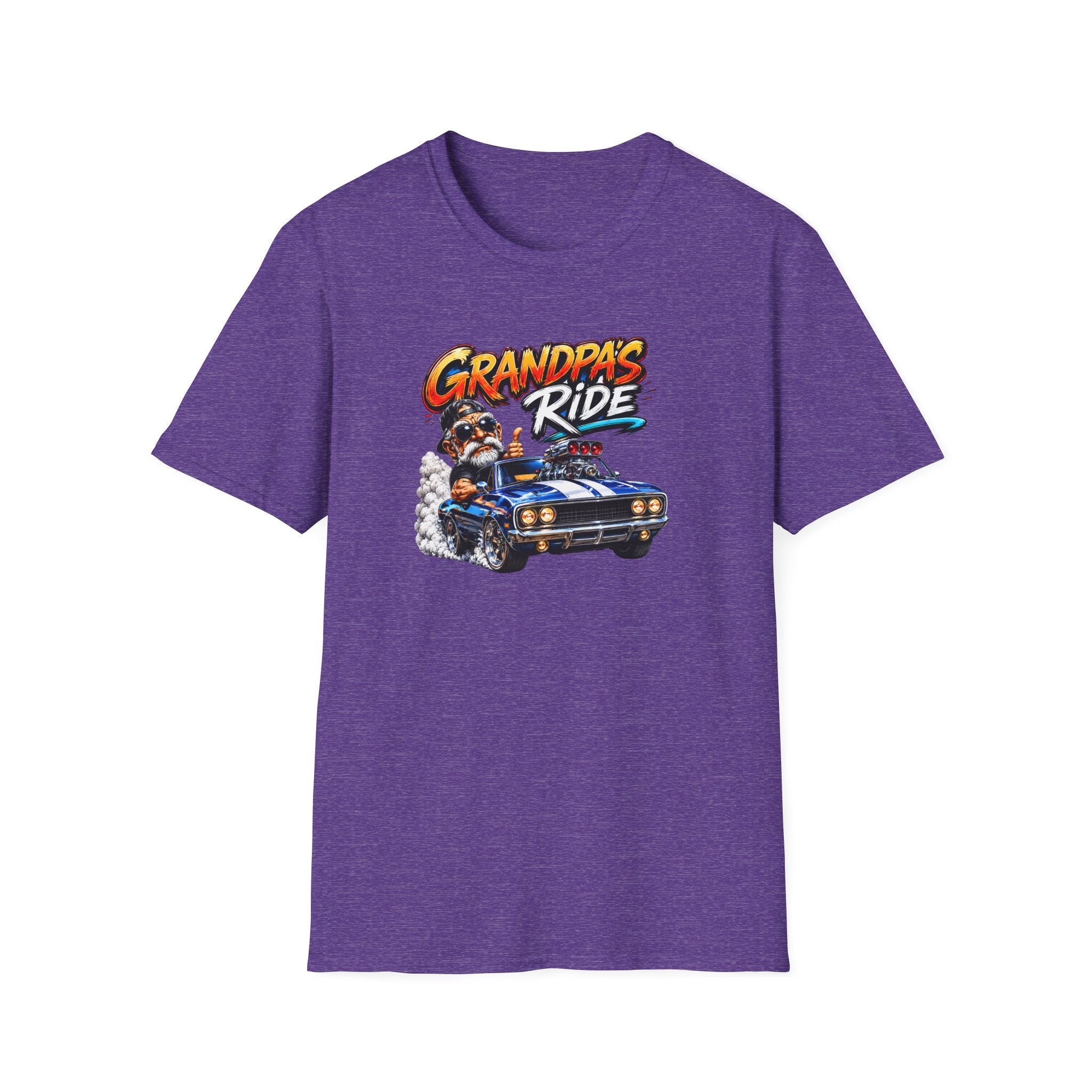 Grandpa's Ride T-Shirt — Vintage Muscle Car & Dog Graphic Gift