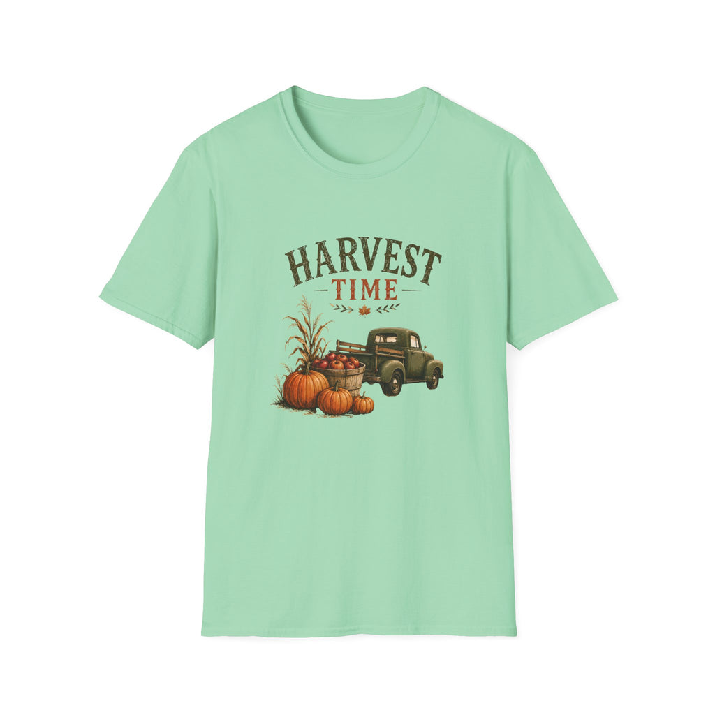 Harvest Time T-Shirt — Vintage Truck, Pumpkins & Fall Farm Design