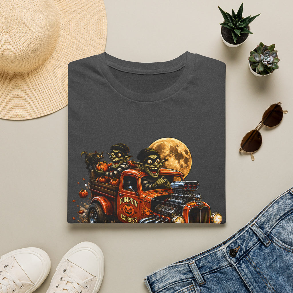 Halloween Hot Rod T‑Shirt — Vintage Monster Truck with Full Moon
