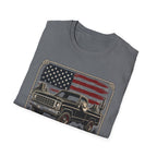 Made in America Truck T-Shirt — "Made in America. Built for the Land." Patriotic Vintage Pickup Tee