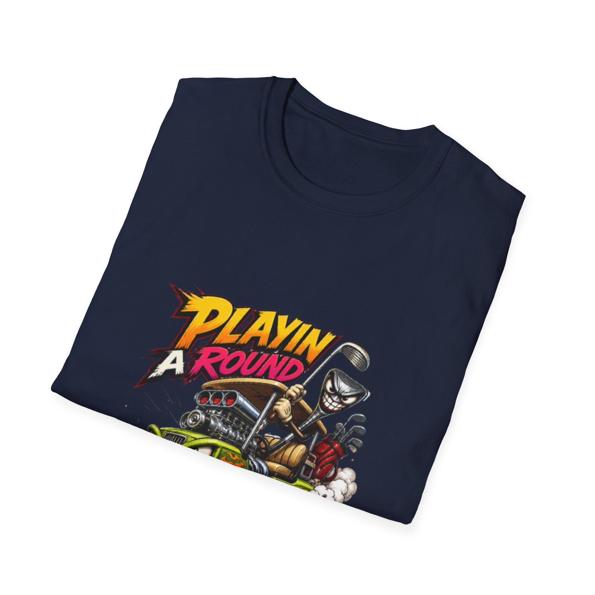 Golf Cart T-Shirt — "Playin' Around" Retro Cartoon Driving Design