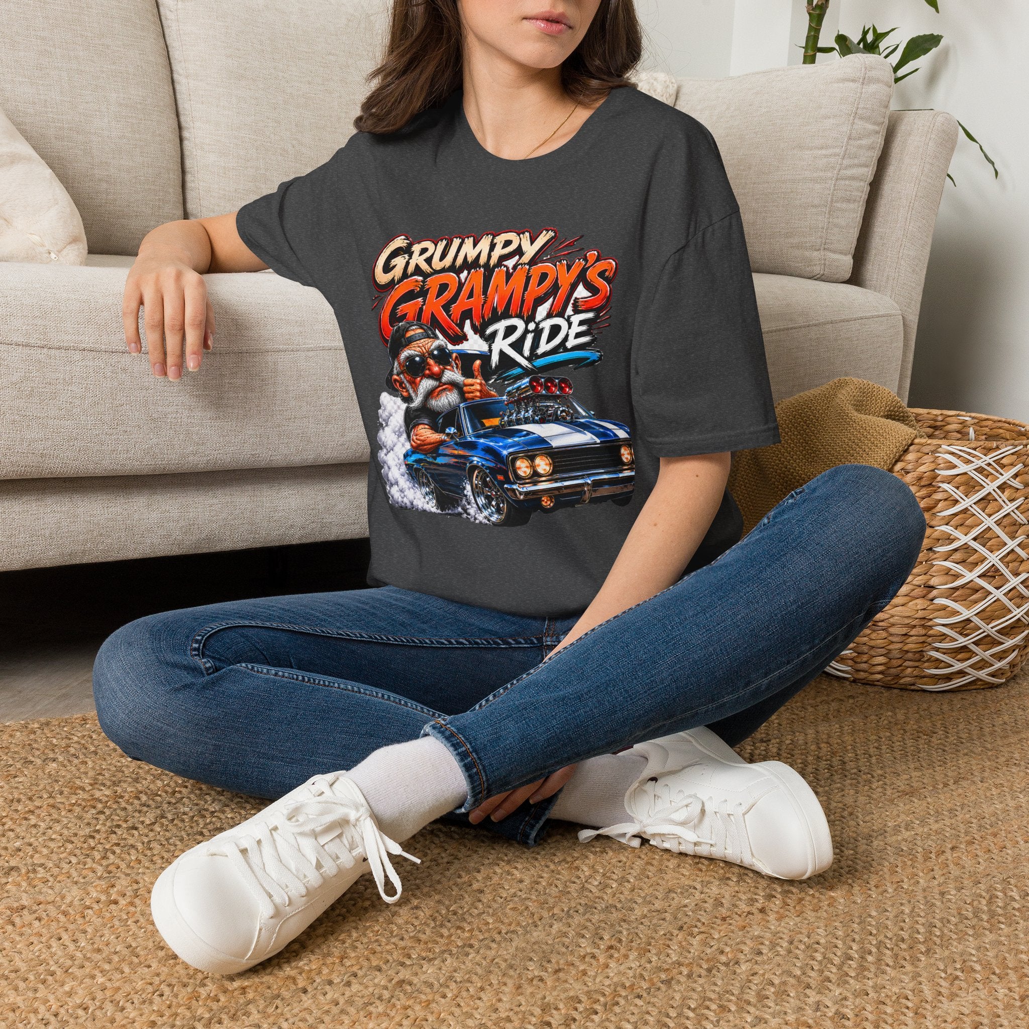 Grumpy Grampy’s Ride T-Shirt — Retro Grandpa Car Racing Tee