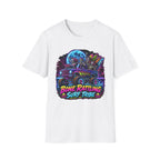 Bone Rattling Surf Tribe T-Shirt — Neon Skull Surf Van Graphic Tee