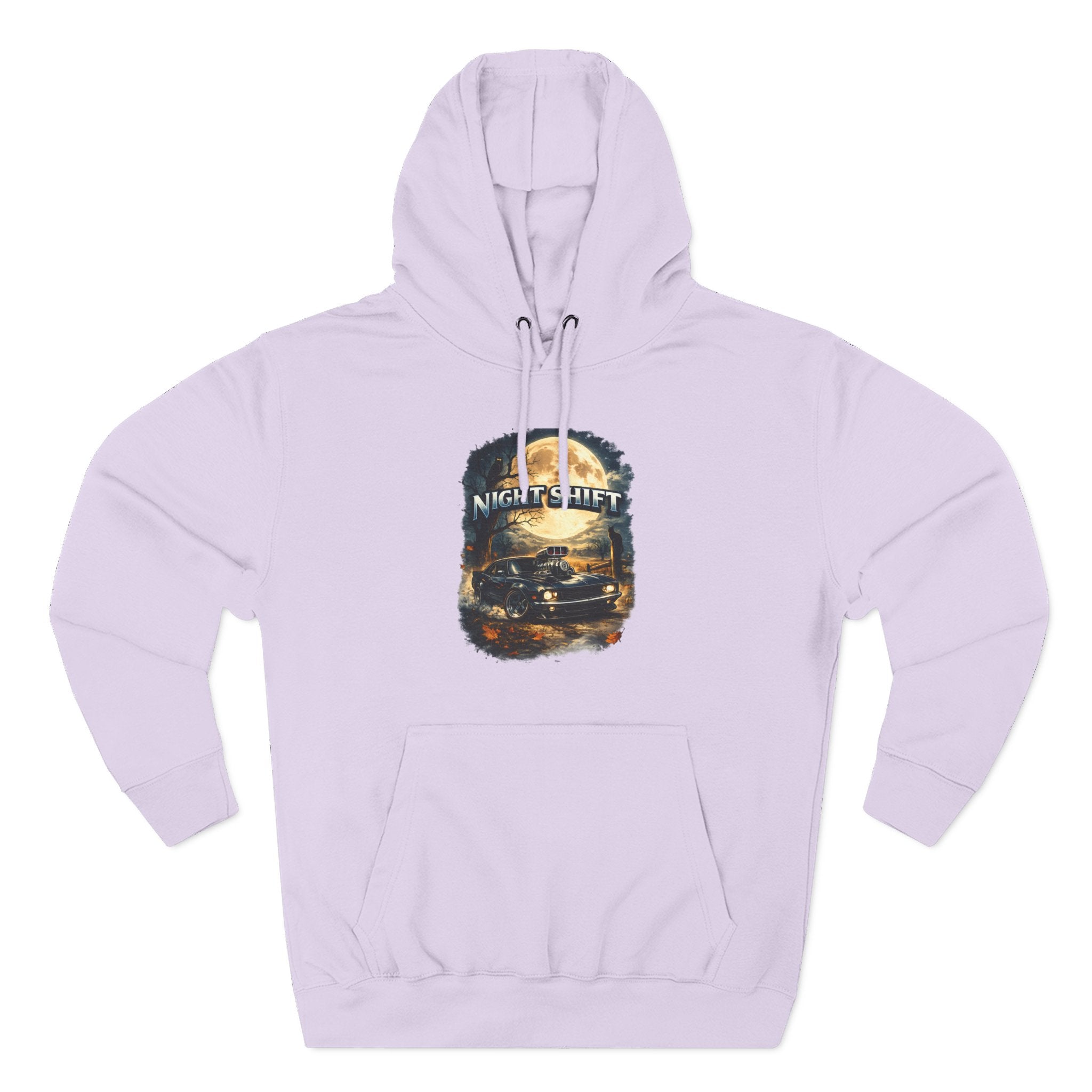 Night Drive Graphic Hoodie — 'Night Shift' Vintage Car Fleece Pullover
