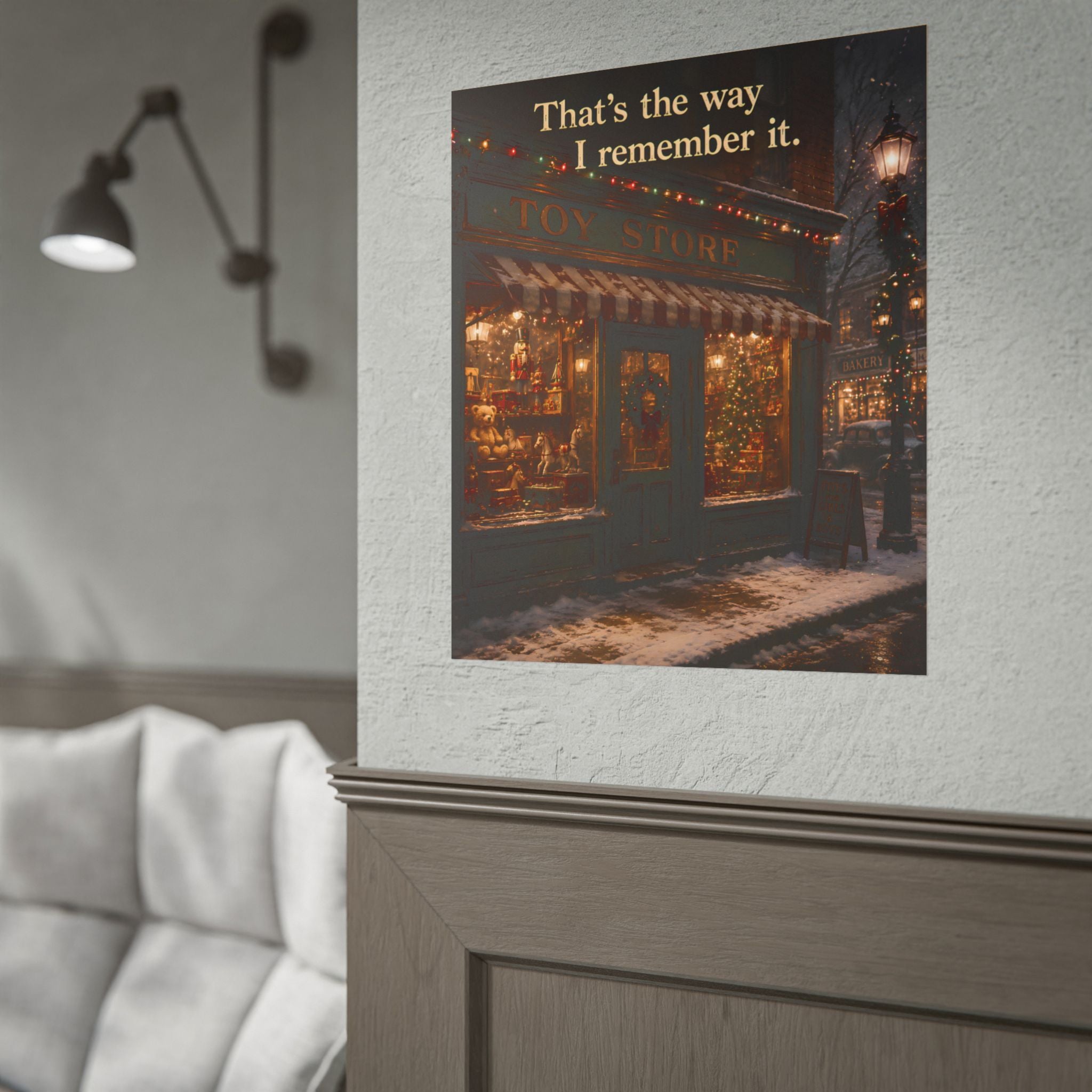 Rolled Poster — Vintage Christmas Toy Store Poster 'That's the Way I Remember It' | Holiday Wall Art