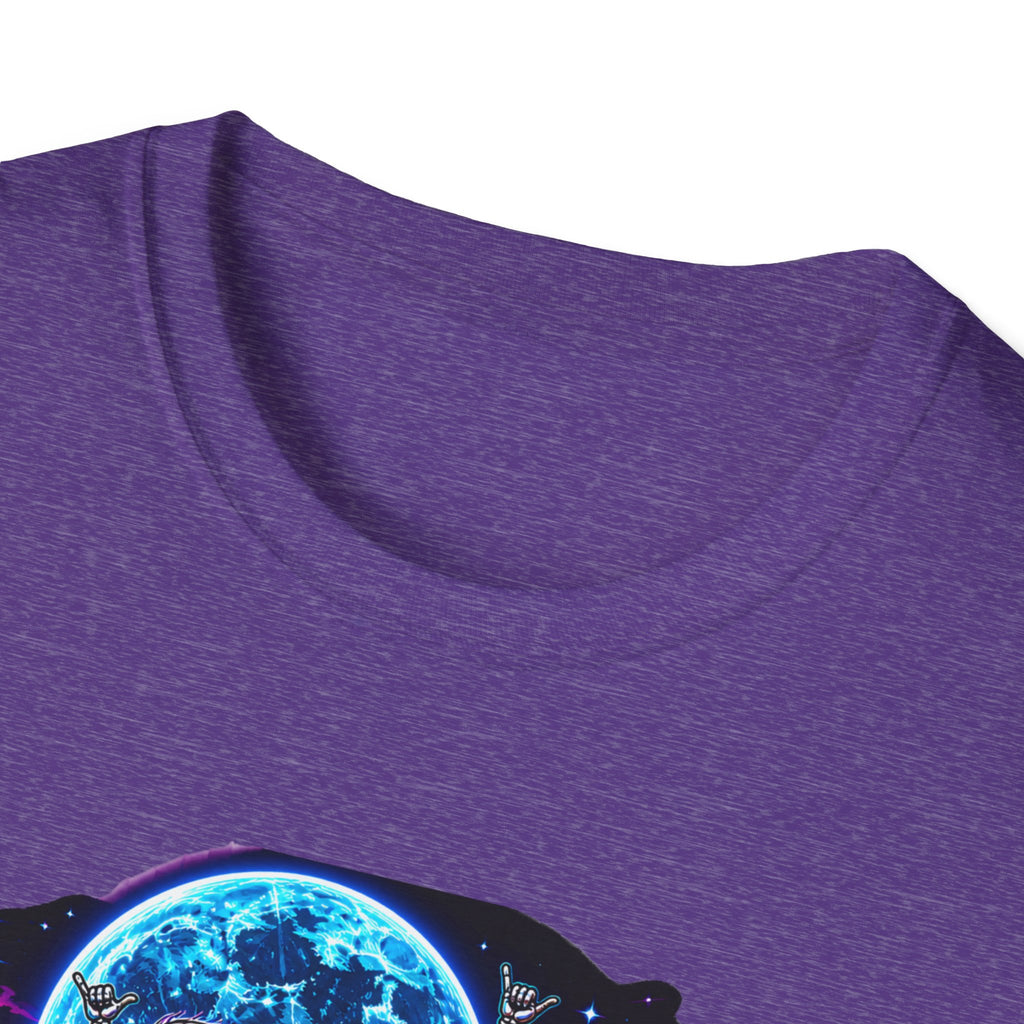 Bone Rattling Surf Tribe T-Shirt — Neon Skull Surf Van Graphic Tee