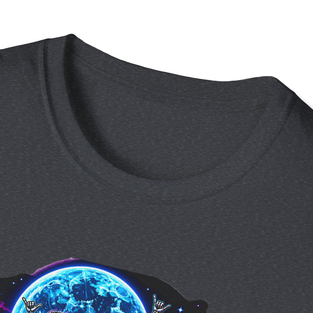 Bone Rattling Surf Tribe T-Shirt — Neon Skull Surf Van Graphic Tee
