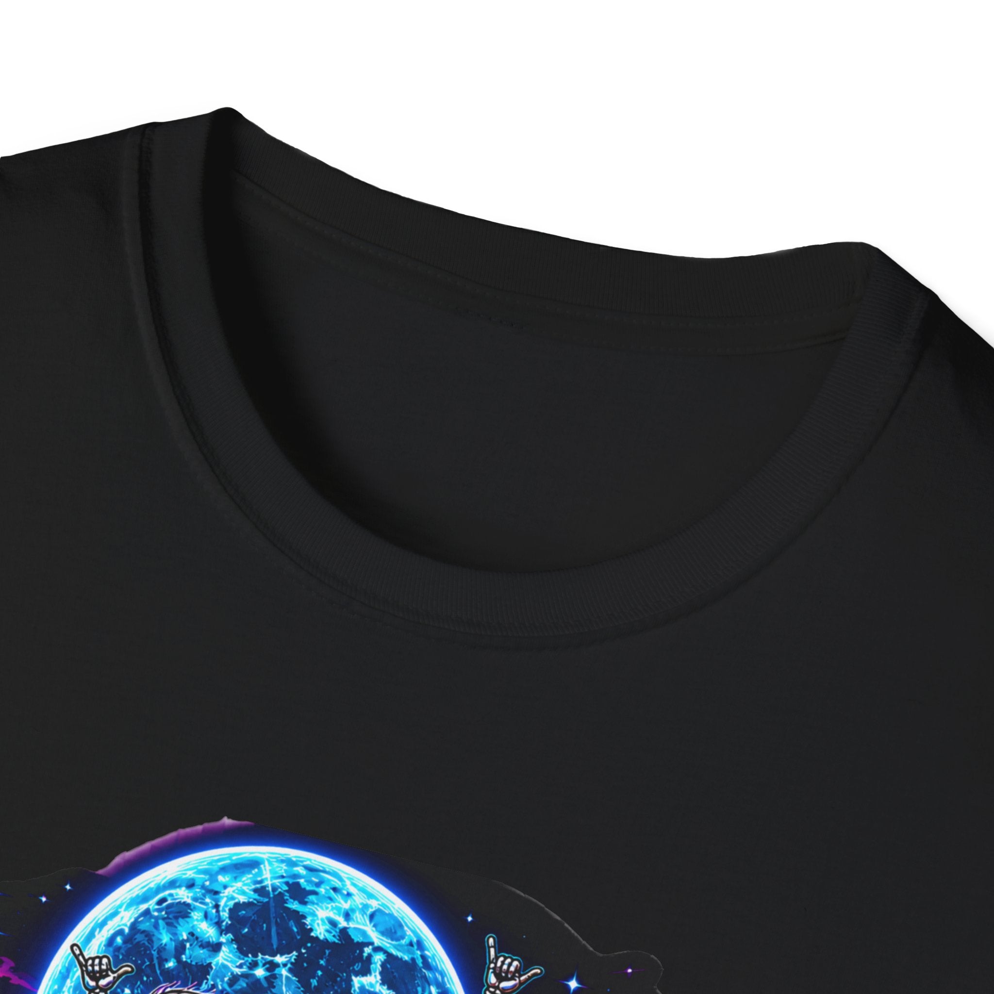 Bone Rattling Surf Tribe T-Shirt — Neon Skull Surf Van Graphic Tee