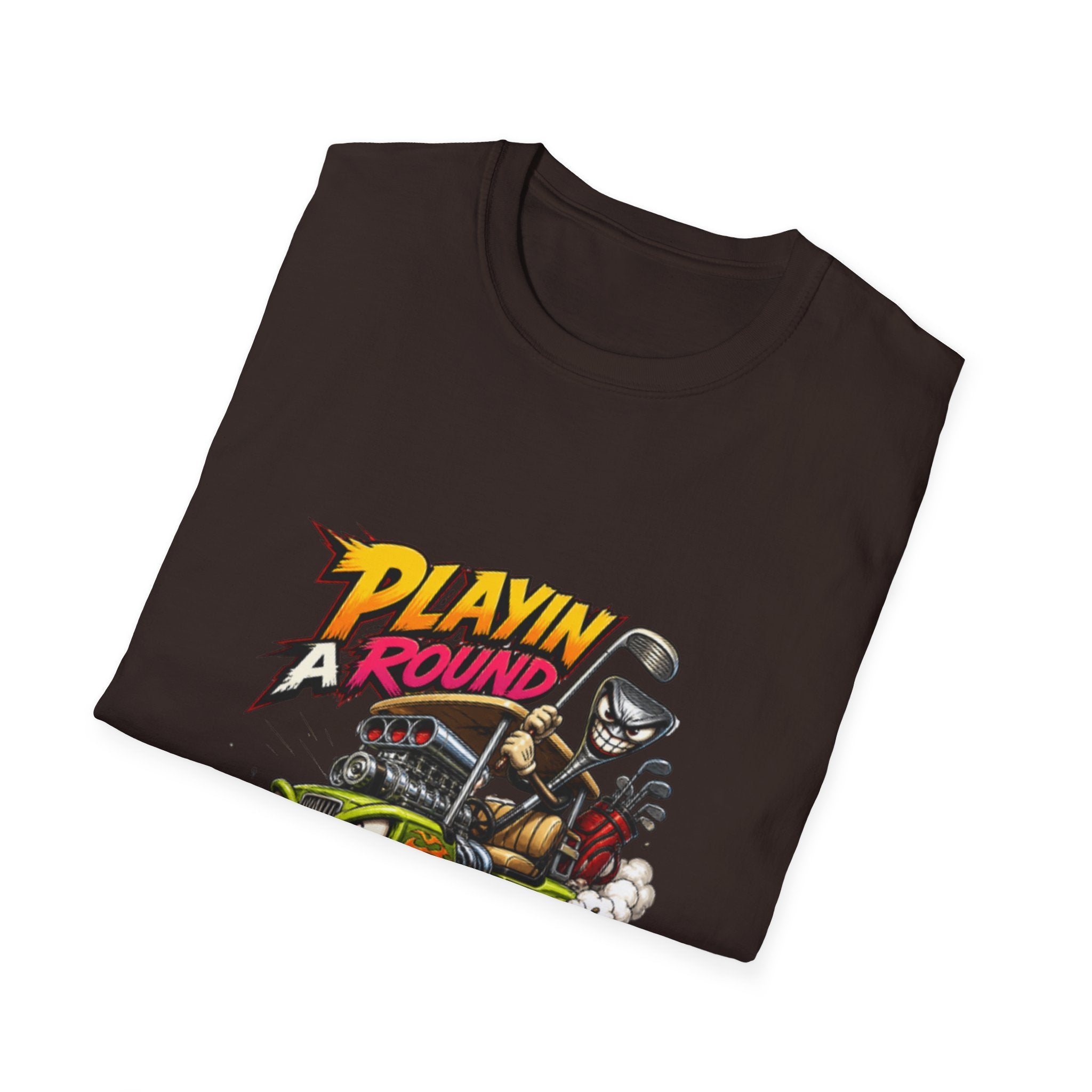 Golf Cart T-Shirt — "Playin' Around" Retro Cartoon Driving Design