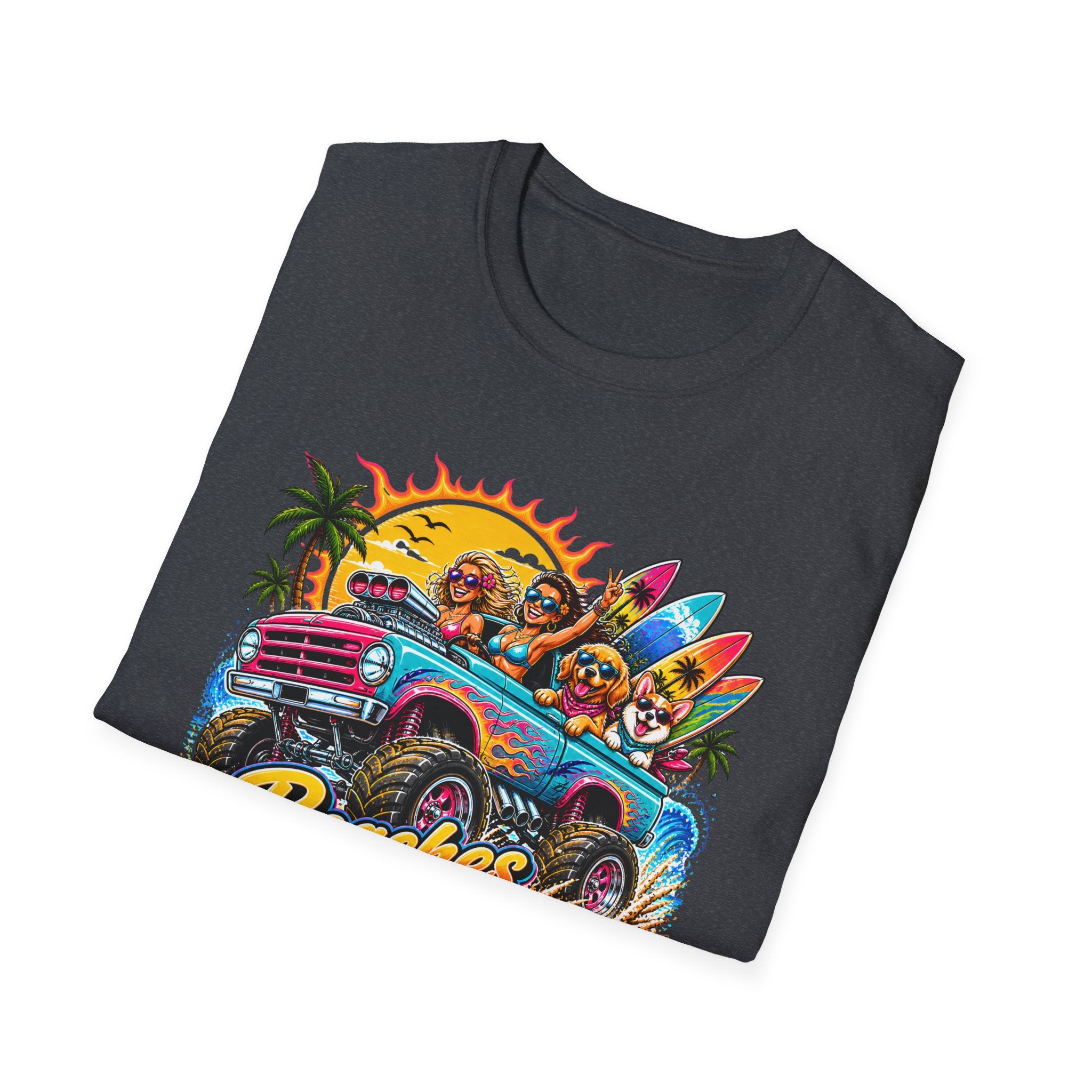 Beaches Do Be Crazy T-Shirt — Retro Surf Road Trip Tee