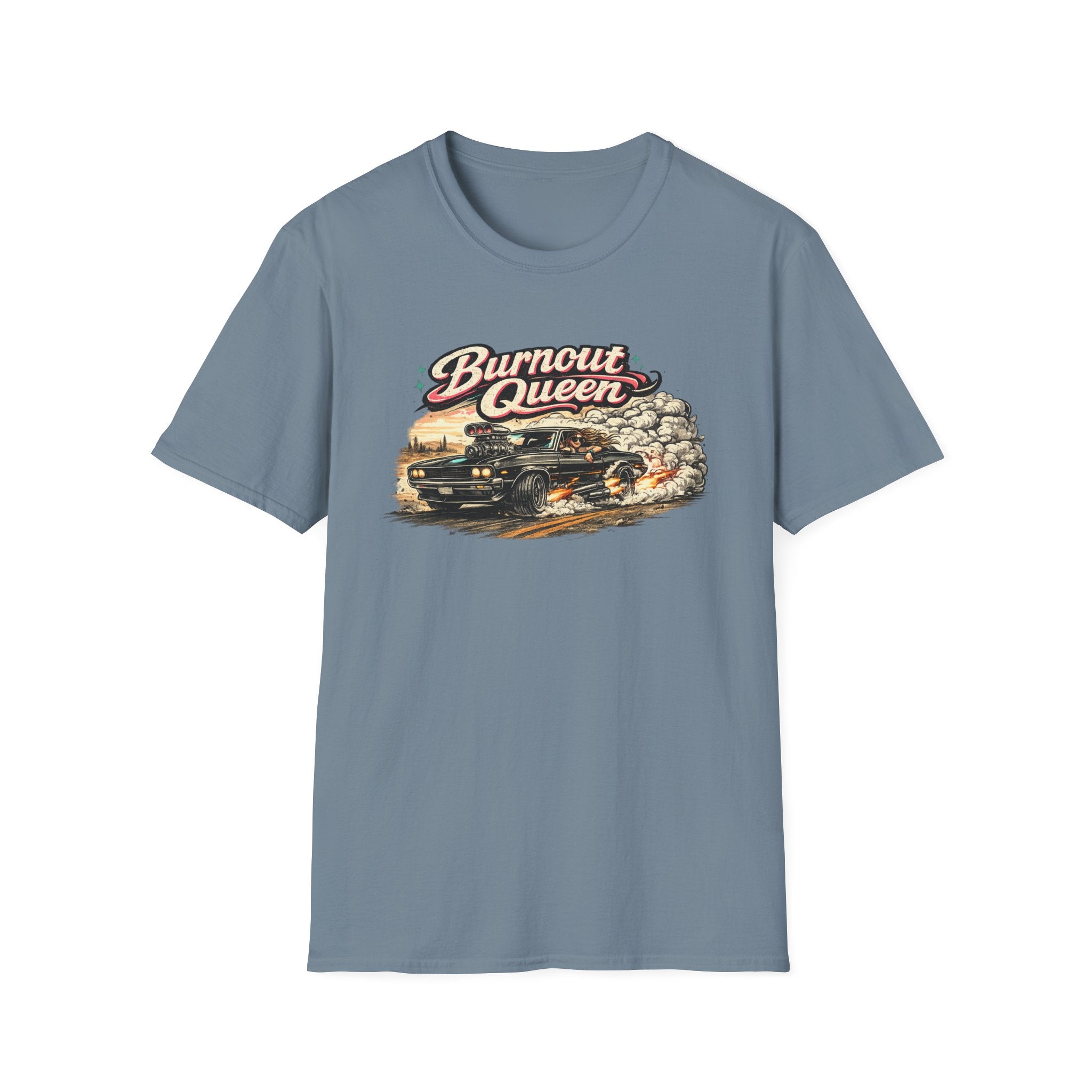 Burnout Queen T-Shirt — Vintage Muscle Car Graphic Tee