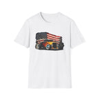 American Hot Rod T-Shirt – Vintage Flag Car Graphic
