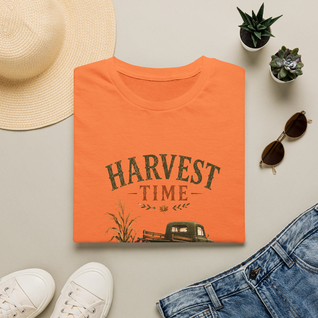Harvest Time T-Shirt — Vintage Truck, Pumpkins & Fall Farm Design