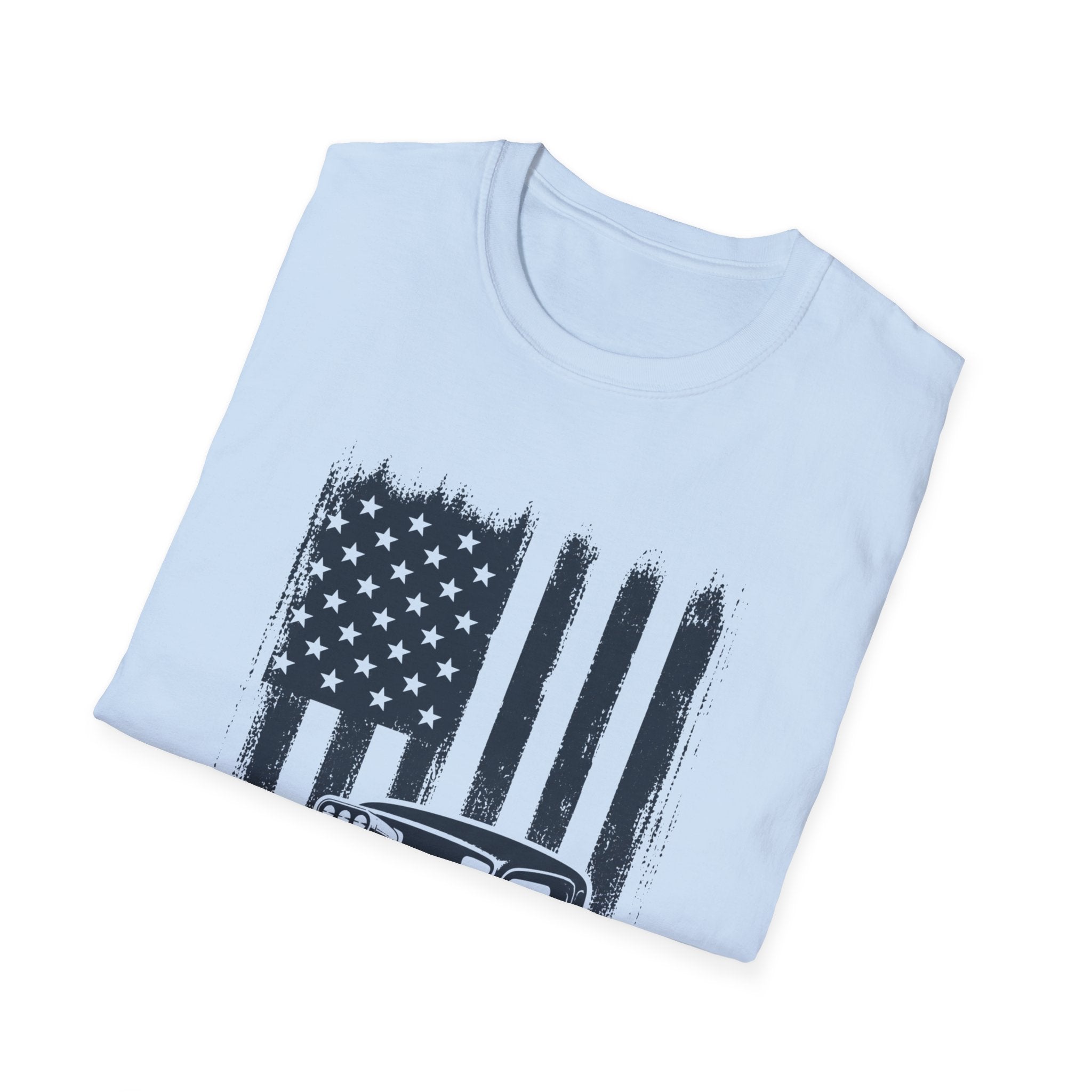 Vintage Hot Rod T-Shirt with Distressed American Flag
