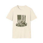 Vintage Hot Rod T‑Shirt with Distressed American Flag