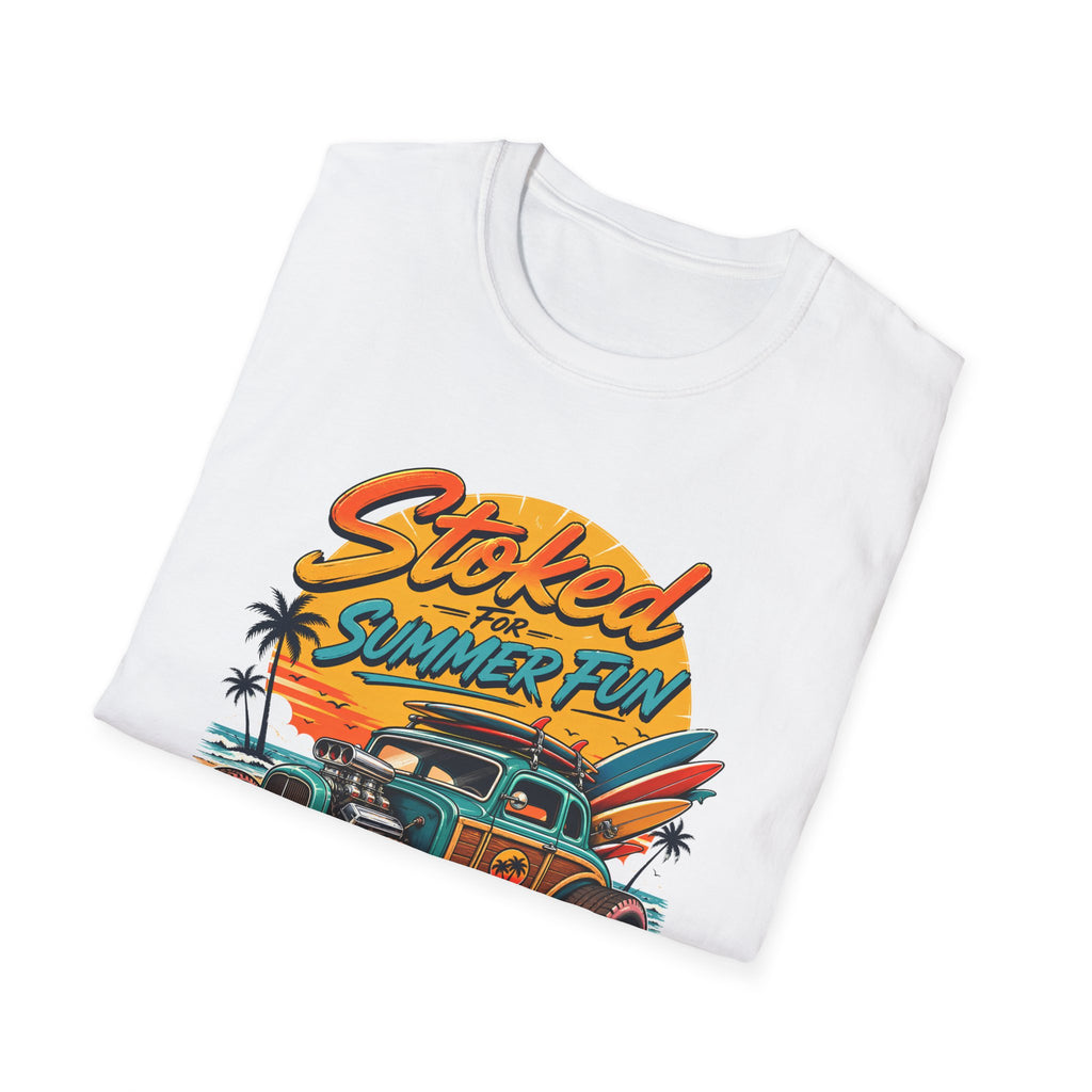 Stoked Summer Fun T-Shirt – Vintage Hot Rod Surf Graphic