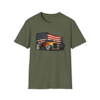 American Hot Rod T-Shirt – Vintage Flag Car Graphic