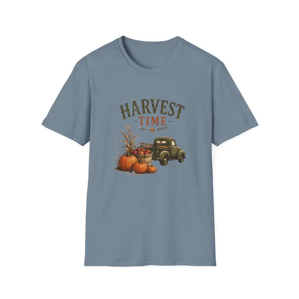 Harvest Time T-Shirt — Vintage Truck, Pumpkins & Fall Farm Design