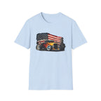 American Hot Rod T-Shirt – Vintage Flag Car Graphic