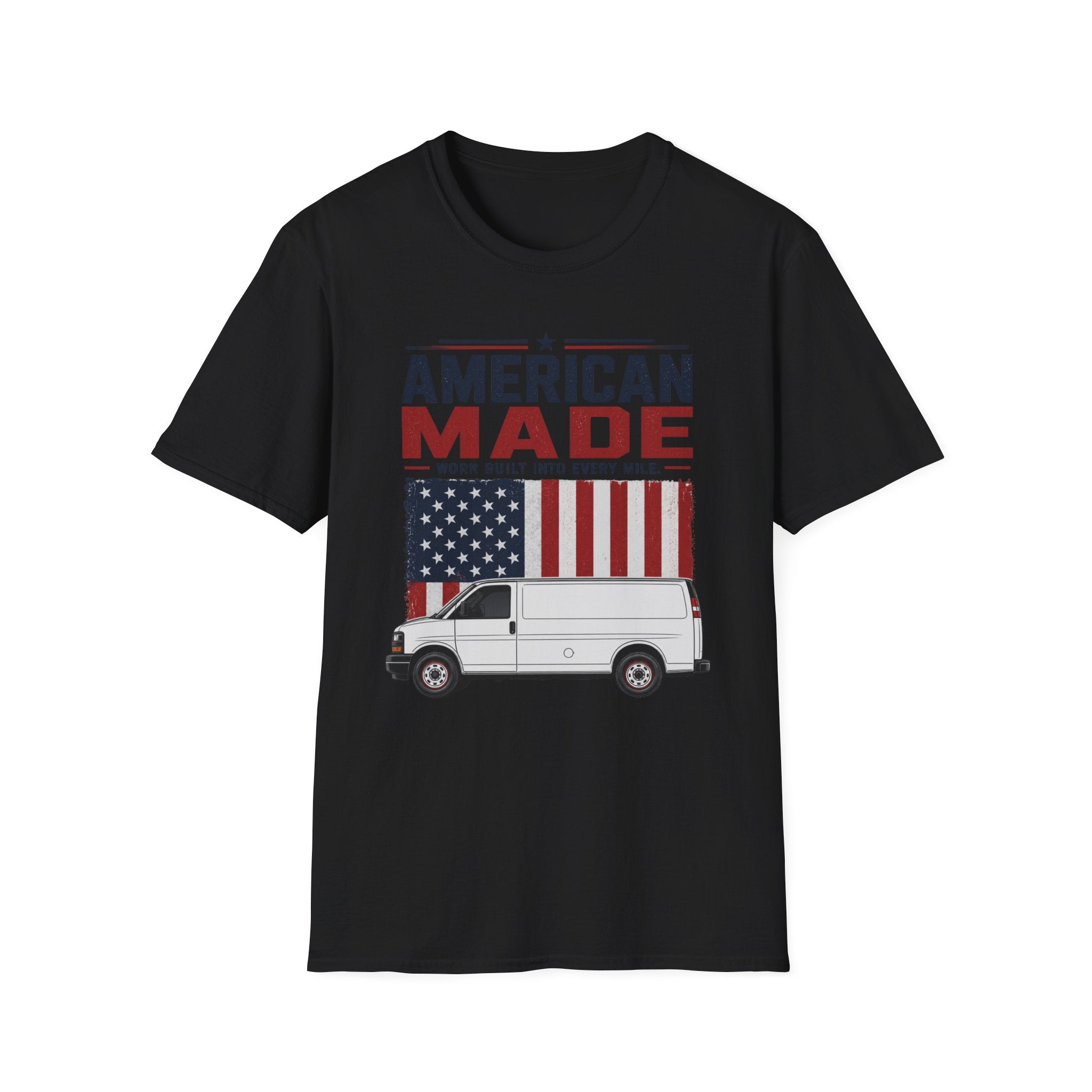 American Made Van T-Shirt — Patriotic USA Work Truck Tee