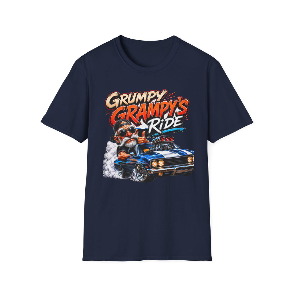 Grumpy Grampy’s Ride T-Shirt — Retro Grandpa Car Racing Tee