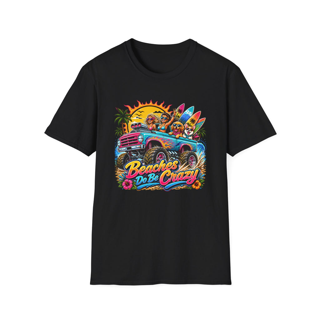 Beaches Do Be Crazy T-Shirt — Retro Surf Road Trip Tee