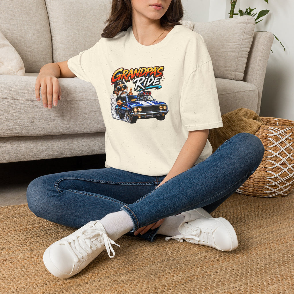 Grandpa's Ride T-Shirt — Vintage Muscle Car & Dog Graphic Gift